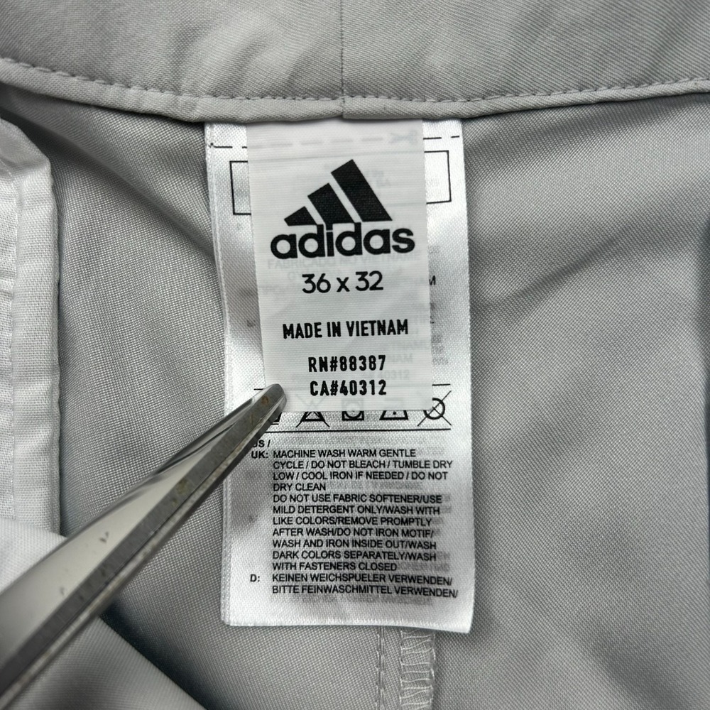 Adidas Golf Pants Mens 36x31 Gray Flat Front Lightweight Tech Casual Activewear - Picture 10 of 16